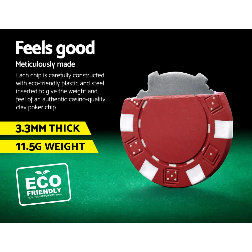 1000pcs Poker Chips Set Casino Texas Hold'em Gambling Party Game Dice Cards Case - Image 4