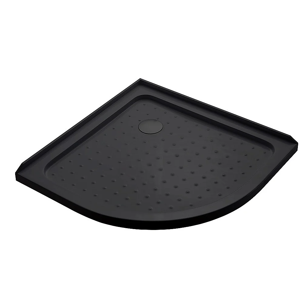 100x100cm Rounded Curved Shower Base in Black - Image 4
