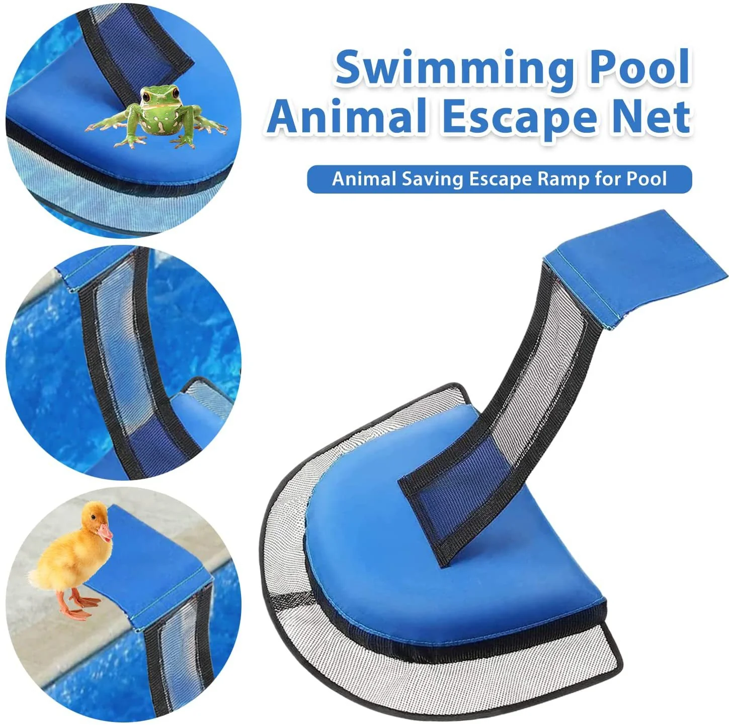 2 Pcs Blue Outdoor Animal Rescue Escape Net for Swimming Pools – Frog and Bird Escape Ladder, PVC Material - Image 4
