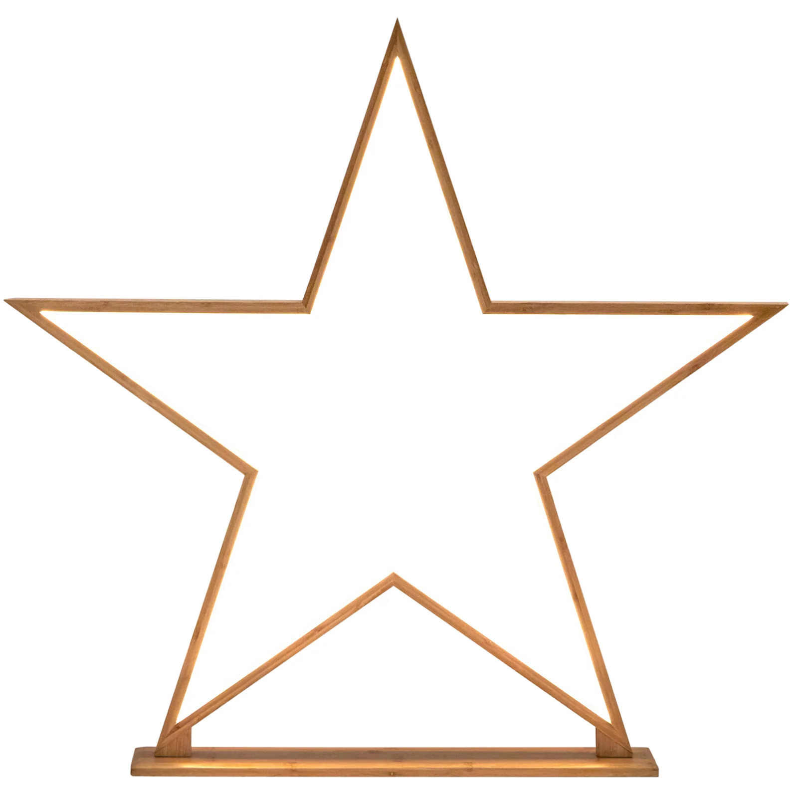 2x Large Bamboo Star w/ LED Strip Table Lamp Light Modern Minimalist Decor - Natural - Image 3