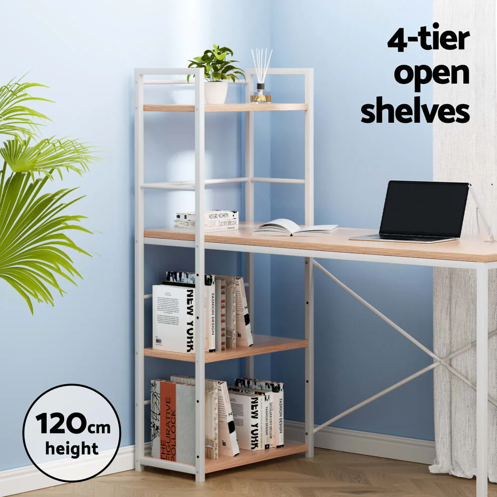 Artiss Computer Desk Shelf Oak 120CM - Image 4