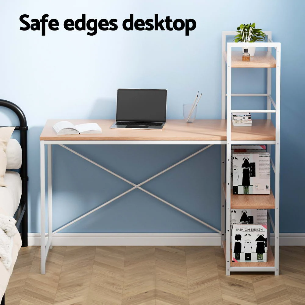 Artiss Computer Desk Shelf Oak 120CM - Image 5