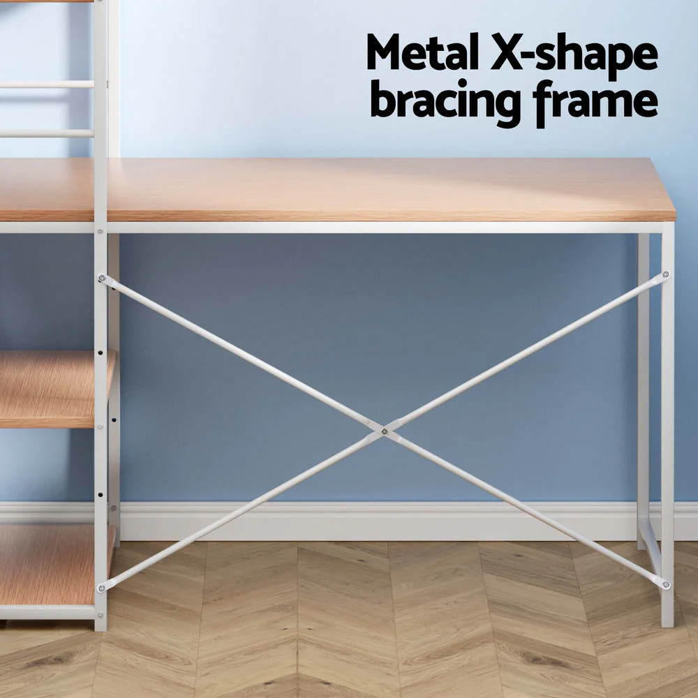 Artiss Computer Desk Shelf Oak 120CM - Image 6