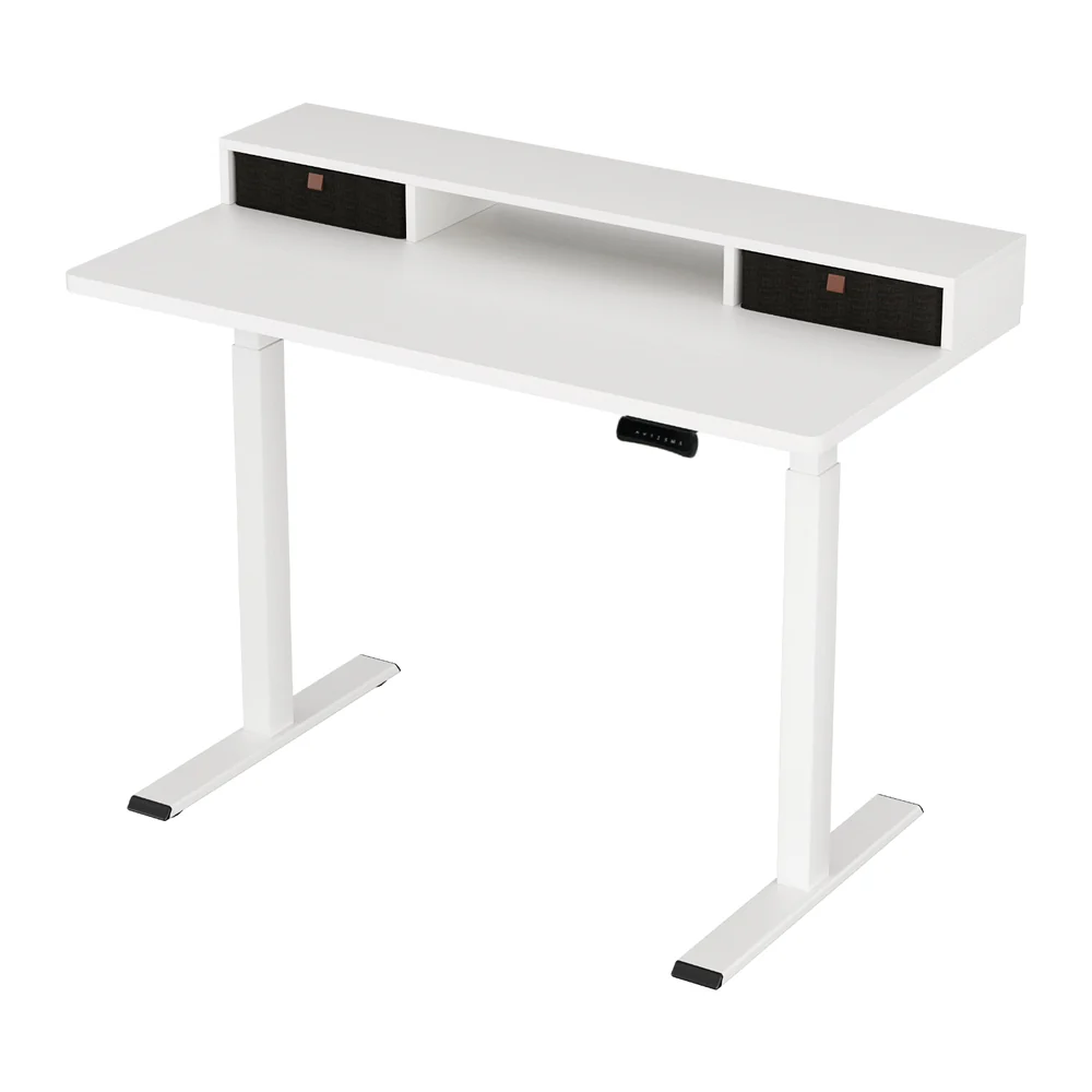 Artiss Electric Standing Desk Dual Motor Office Table With Shelf Drawer120CM - Image 7