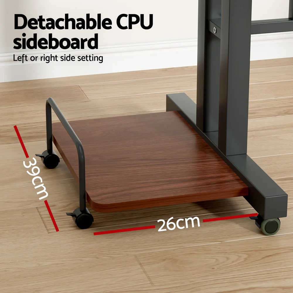 Artiss Laptop Desk Table Adjustable Dark Wood 80CM - Image 5