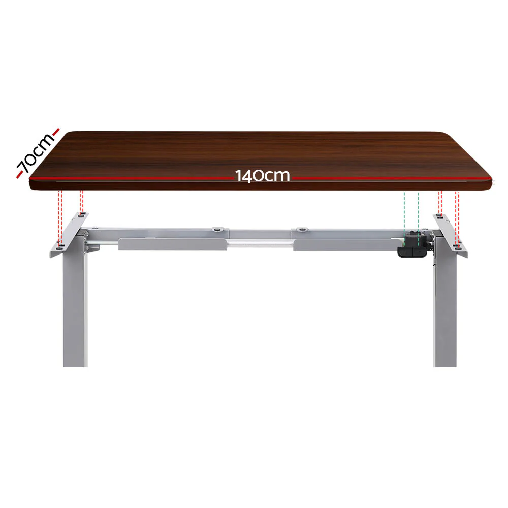 Artiss Standing Desk Motorised 140CM Walnut - Image 3