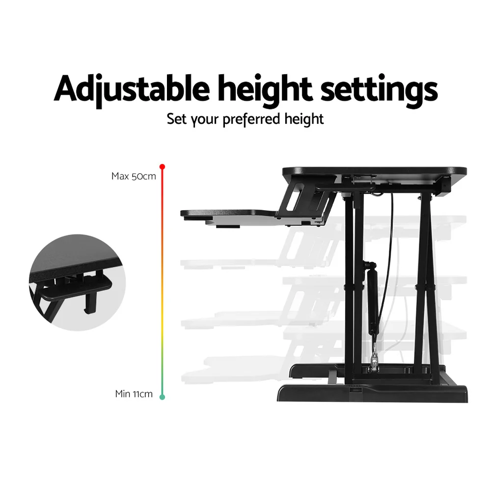 Artiss Standing Desk Riser Height Adjustable Black 80CM - Image 7