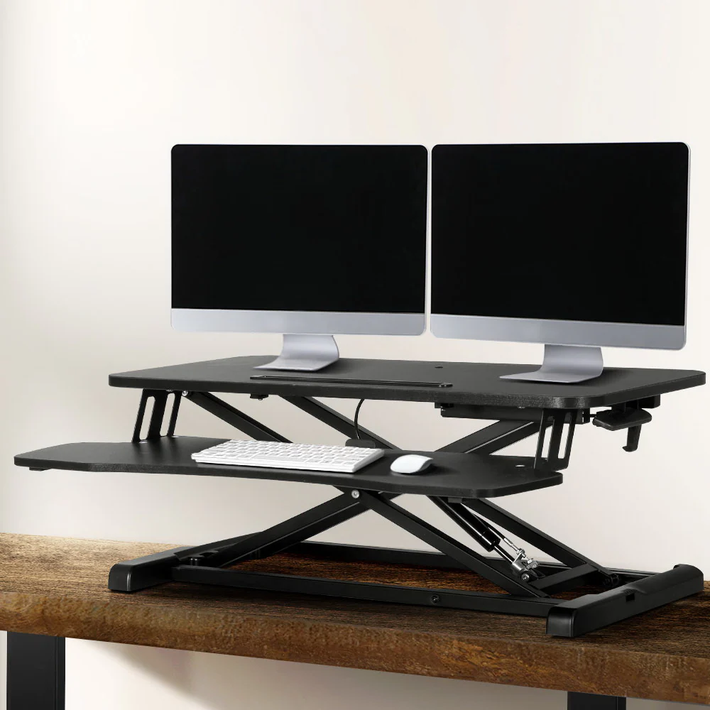 Artiss Standing Desk Riser Height Adjustable Black 80CM - Image 8