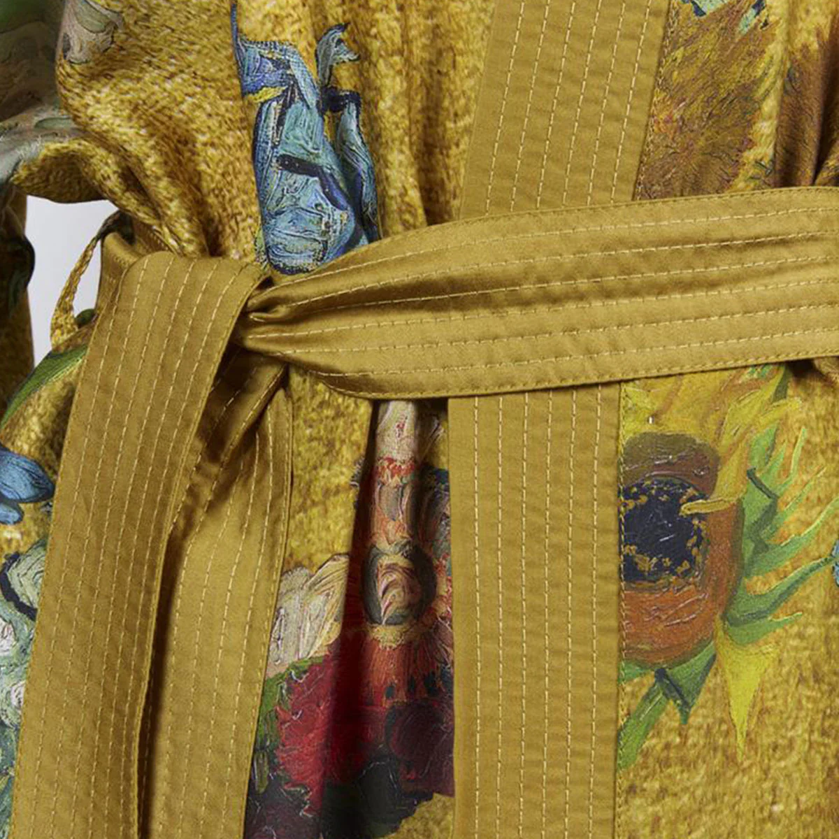 Bedding House Van Gogh Partout des Fleurs Gold Kimono Bath Robe Large/Extra Large - Image 4