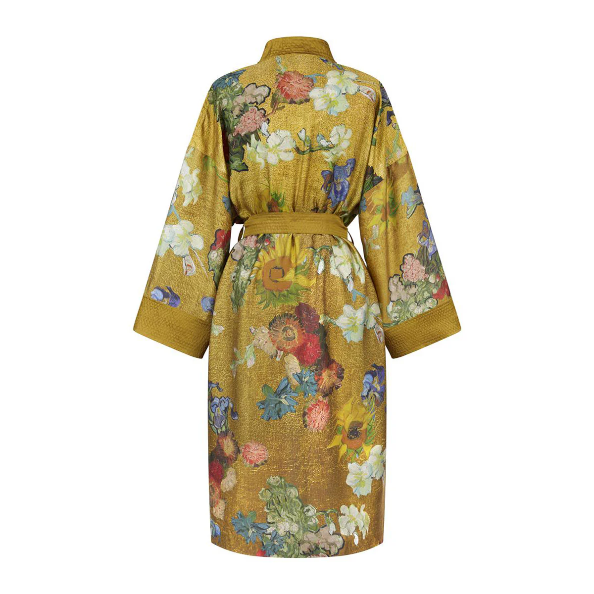 Bedding House Van Gogh Partout des Fleurs Gold Kimono Bath Robe Large/Extra Large - Image 5