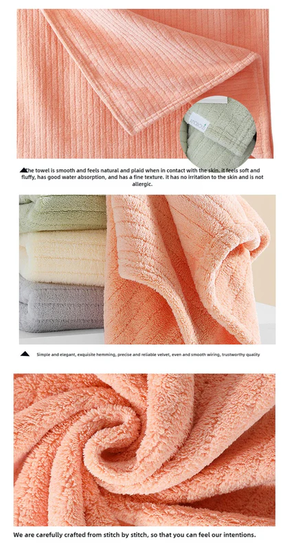 Blue Soft Coral Fleece Towel and Bath Towel Gift Set - 5-Piece Luxurious Absorbent Set - Image 6