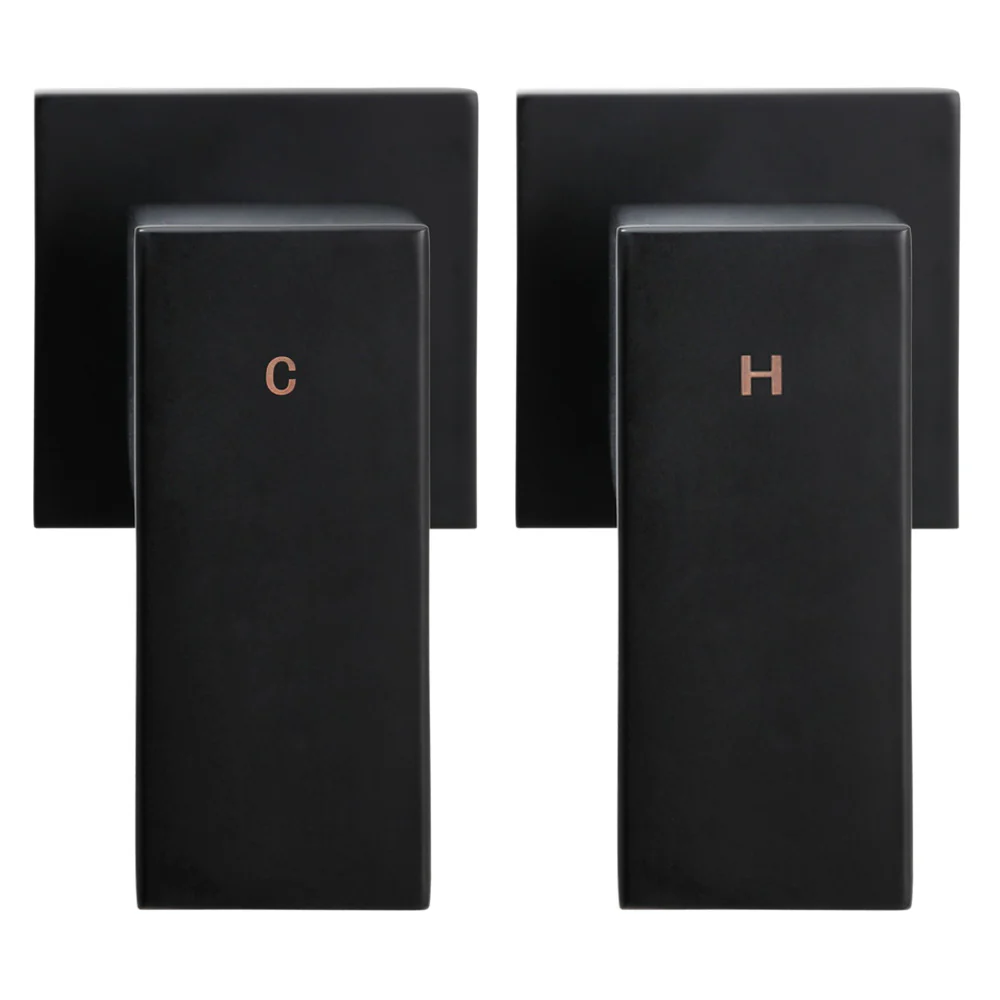 Cefito 8'' Rain Shower Head Wall Arm Square High Pressure Twins Tap Black - Image 3