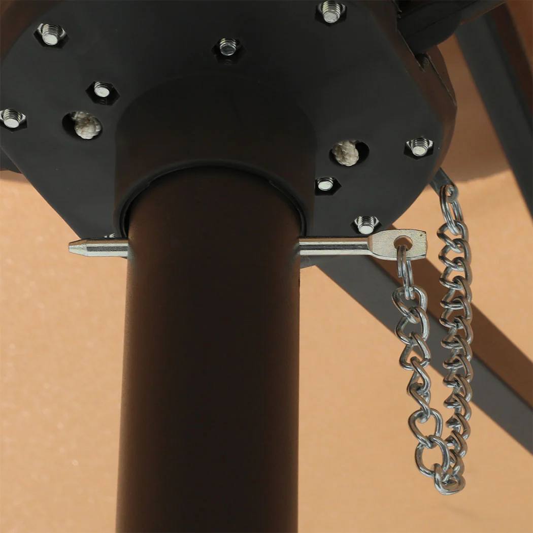 Centra 4M Double-sided Patio Umbrella Outdoor Umbrella Base Stand Khaki - Image 5