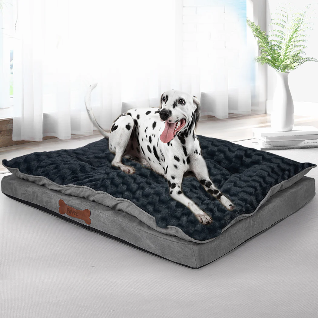 Dog Calming Bed Warm Soft Plush Comfy L Grey Large - Image 6
