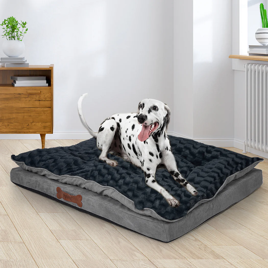 Dog Calming Bed Warm Soft Plush Comfy L Grey Large - Image 7