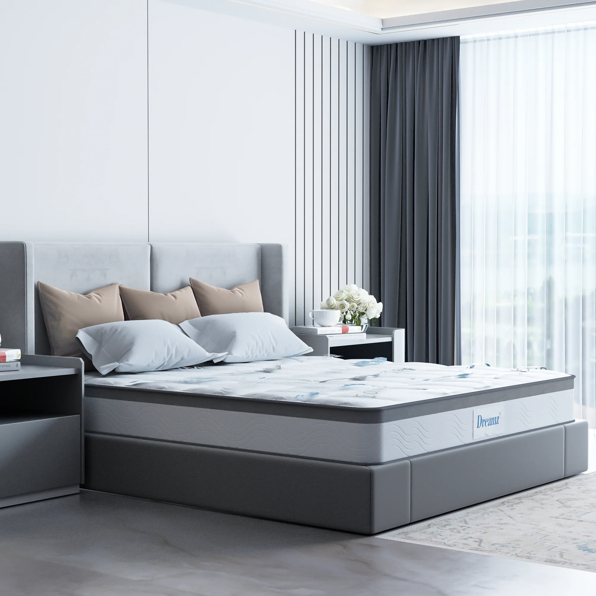 Dreamz Spring Mattress Bed Pocket Tight King Single - Image 7