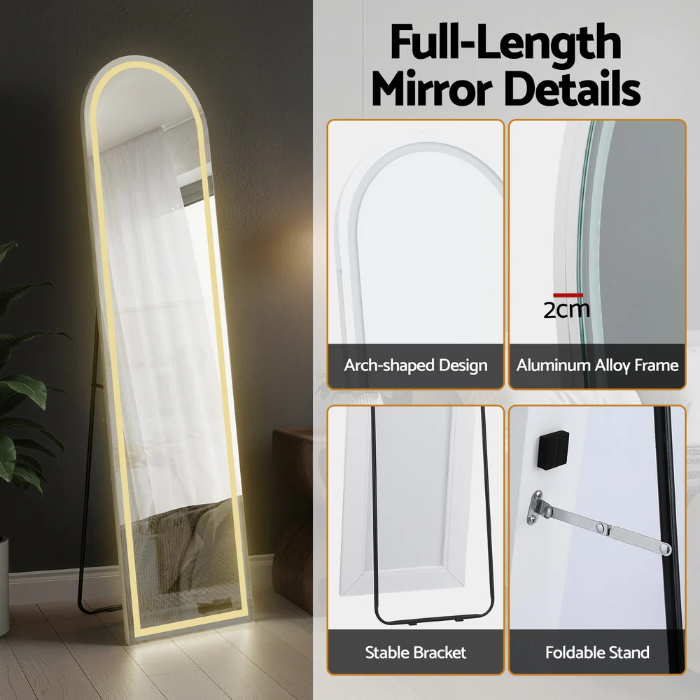 Embellir LED Full Length Mirror Floor Dressing Mirror 160cm - Image 6