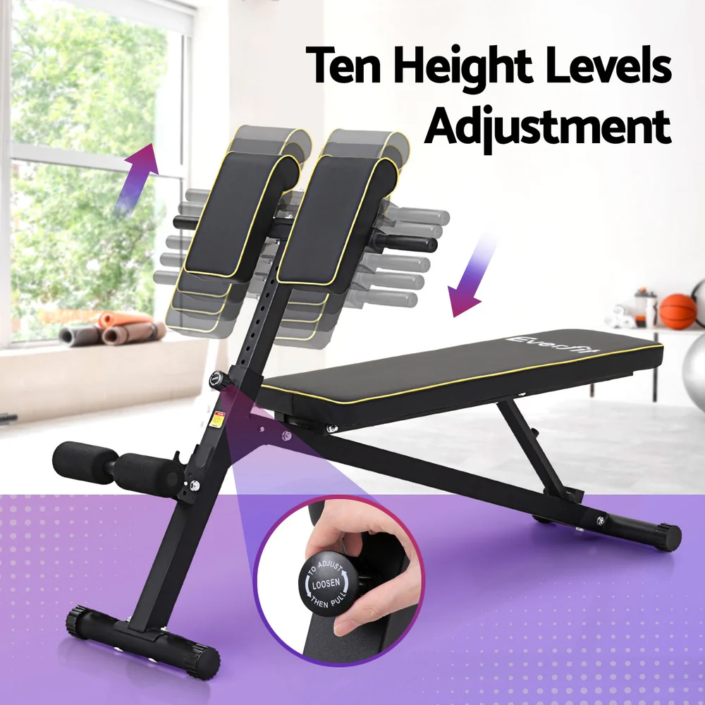 Everfit Roman Chair Adjustable Weight Bench Strength Training Preacher Curls - Image 5