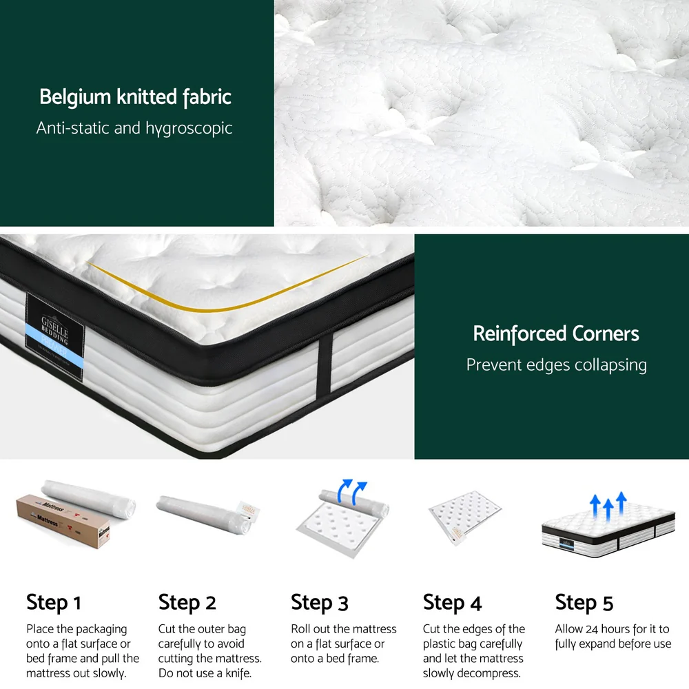 Giselle Bedding 31cm Mattress Euro Top King Single - Image 6