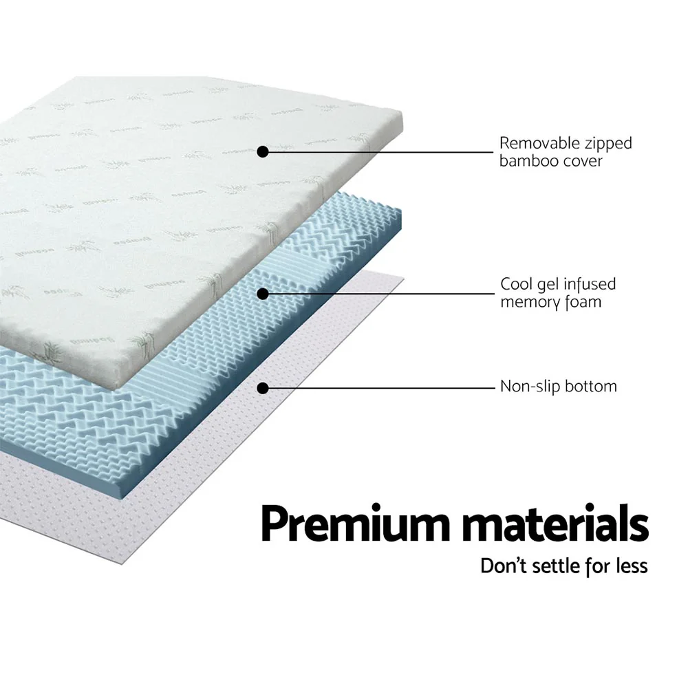 Giselle Bedding Memory Foam Mattress Topper 7-Zone 8cm King - Image 4