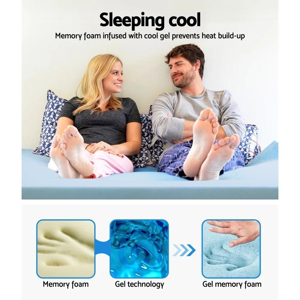 Giselle Bedding Memory Foam Mattress Topper Cool Gel 5cm Single - Image 3