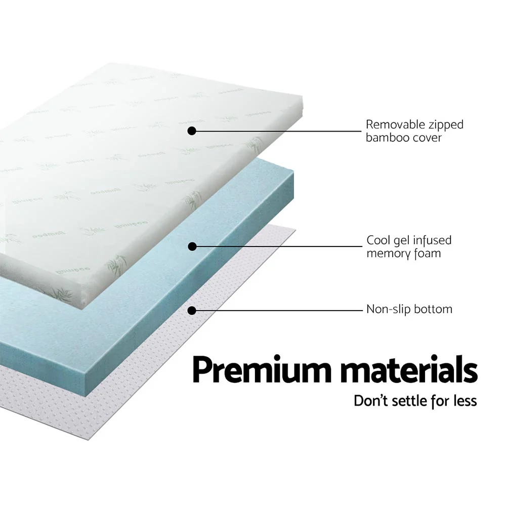 Giselle Bedding Memory Foam Mattress Topper Cool Gel 5cm Single - Image 4
