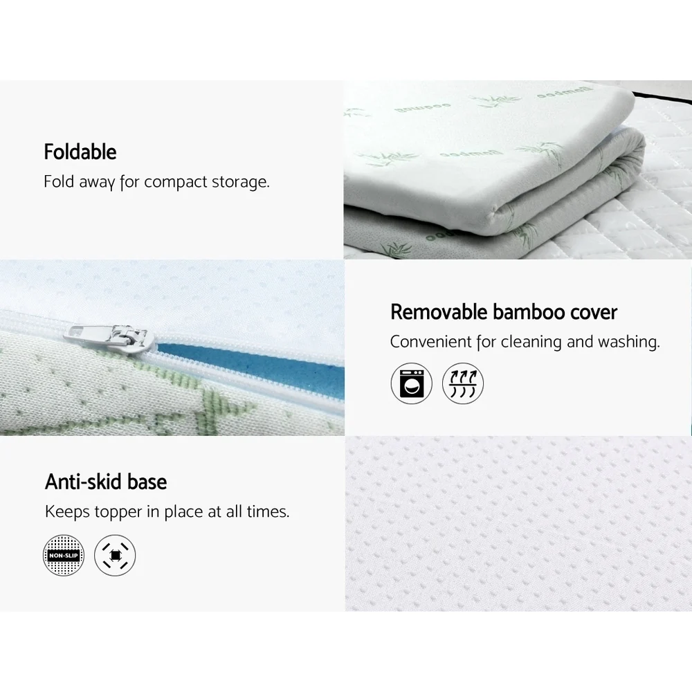 Giselle Bedding Memory Foam Mattress Topper Cool Gel 5cm Single - Image 5