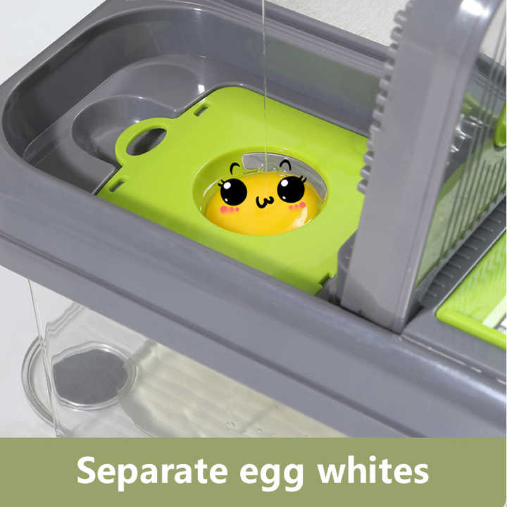 Green And Grey Ultimate 12-in-1 Multi-Functional Vegetable Slicer Dicer Chopper - Mandoline with Storage Containers & Drain Basket - Image 4