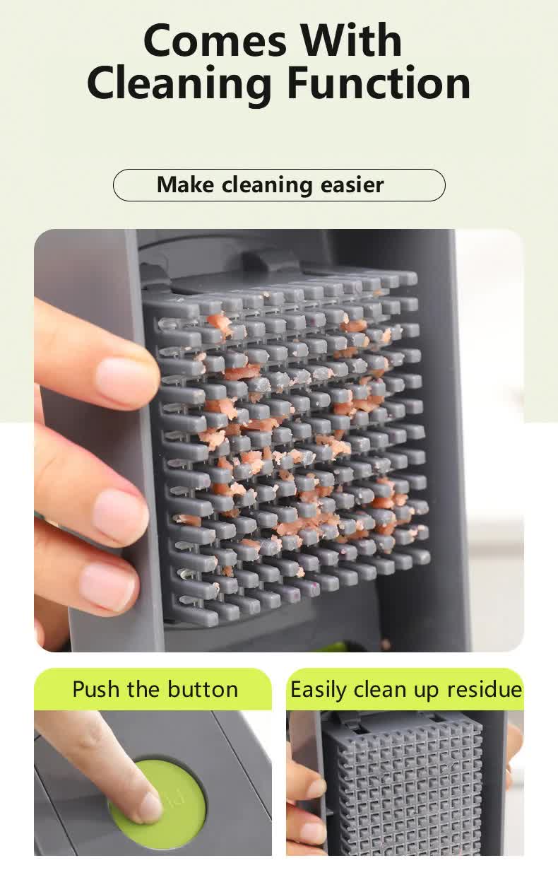 Green And Grey Ultimate 12-in-1 Multi-Functional Vegetable Slicer Dicer Chopper - Mandoline with Storage Containers & Drain Basket - Image 8