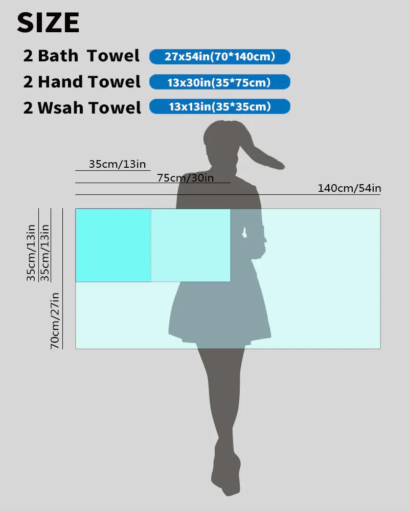 Green Luxury Cotton Towel Set - 6-Piece Ultra-Soft Bath, Hand, and Washcloth Set - Image 3