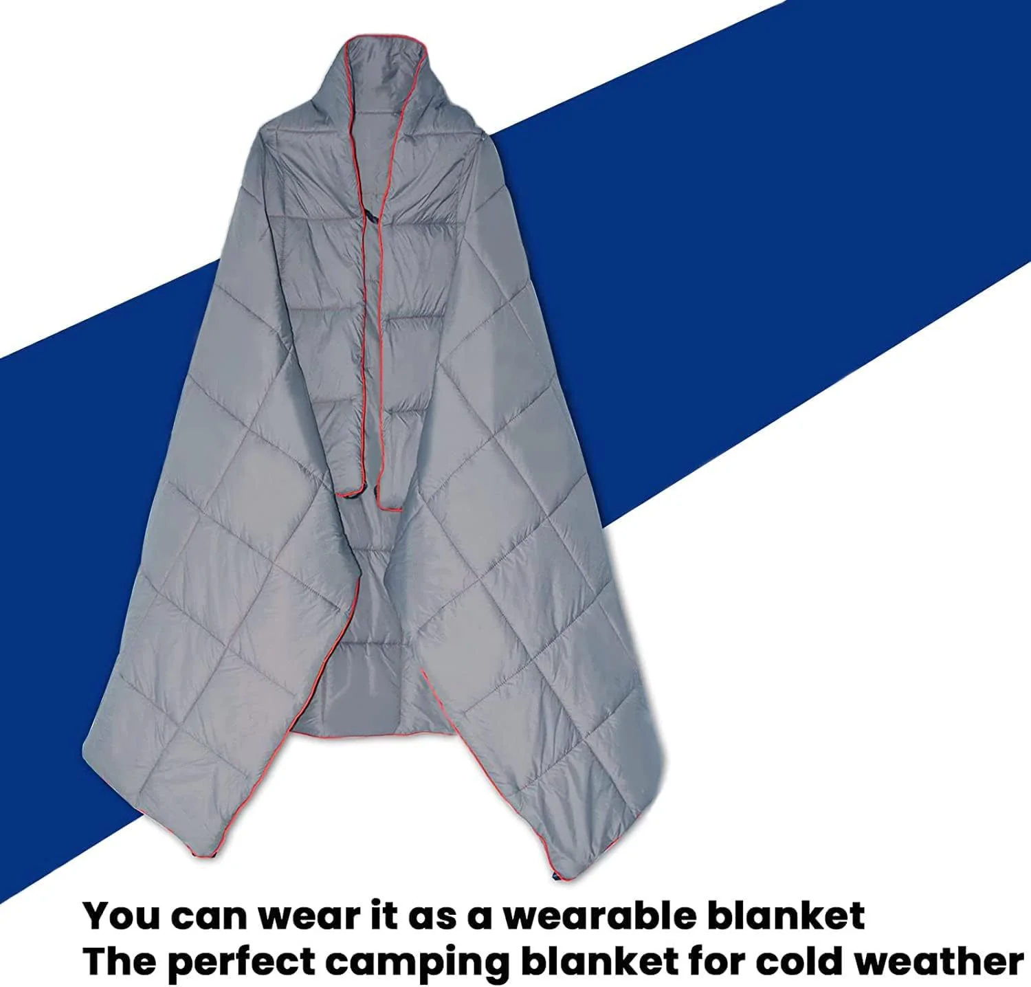 Grey Compact Lightweight Quilted Blanket - Soft, Warm, and Portable for Outdoor Adventures - Image 7