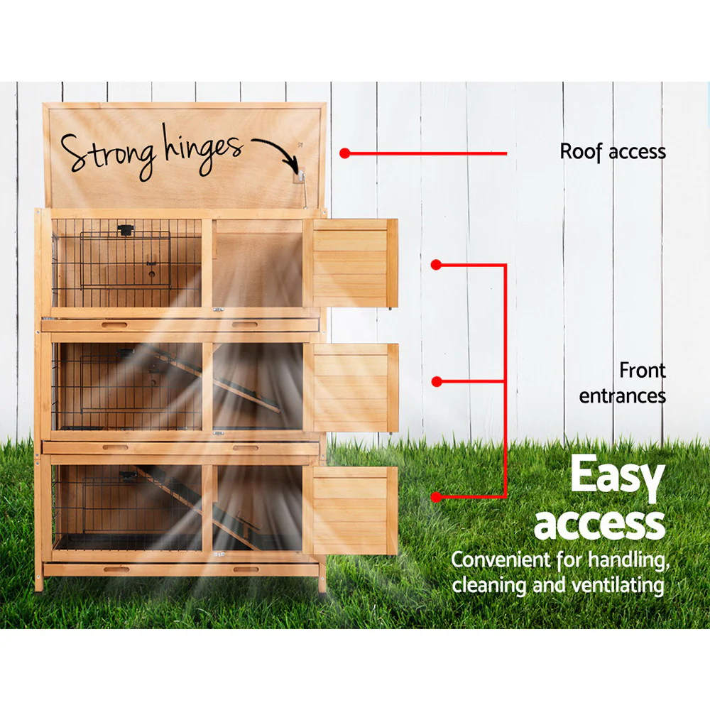 i.Pet Rabbit Hutch Chicken Coop 91.5cm x 46cm x 116.5cm Chicken Coop Large House Cage Run Wooden Outdoor - Image 5