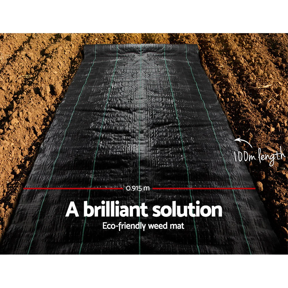 Instahut 0.915x100m Weed Mat Weedmat Control Plant - Image 4
