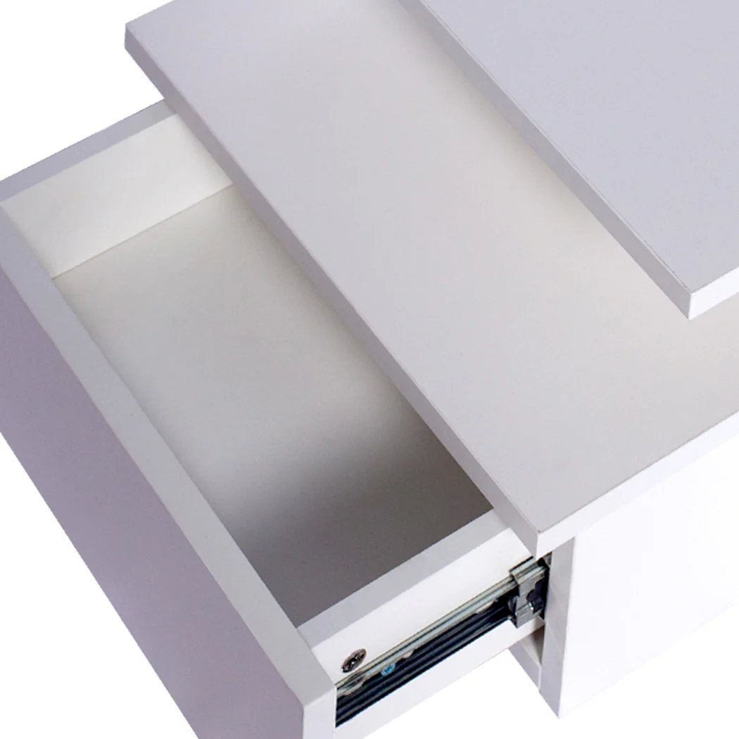 Levede 2x Bedside Tables Side Table White - Image 4