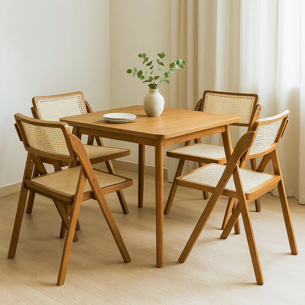 Levede 4X Foldable Rattan Dining Chairs - Image 7