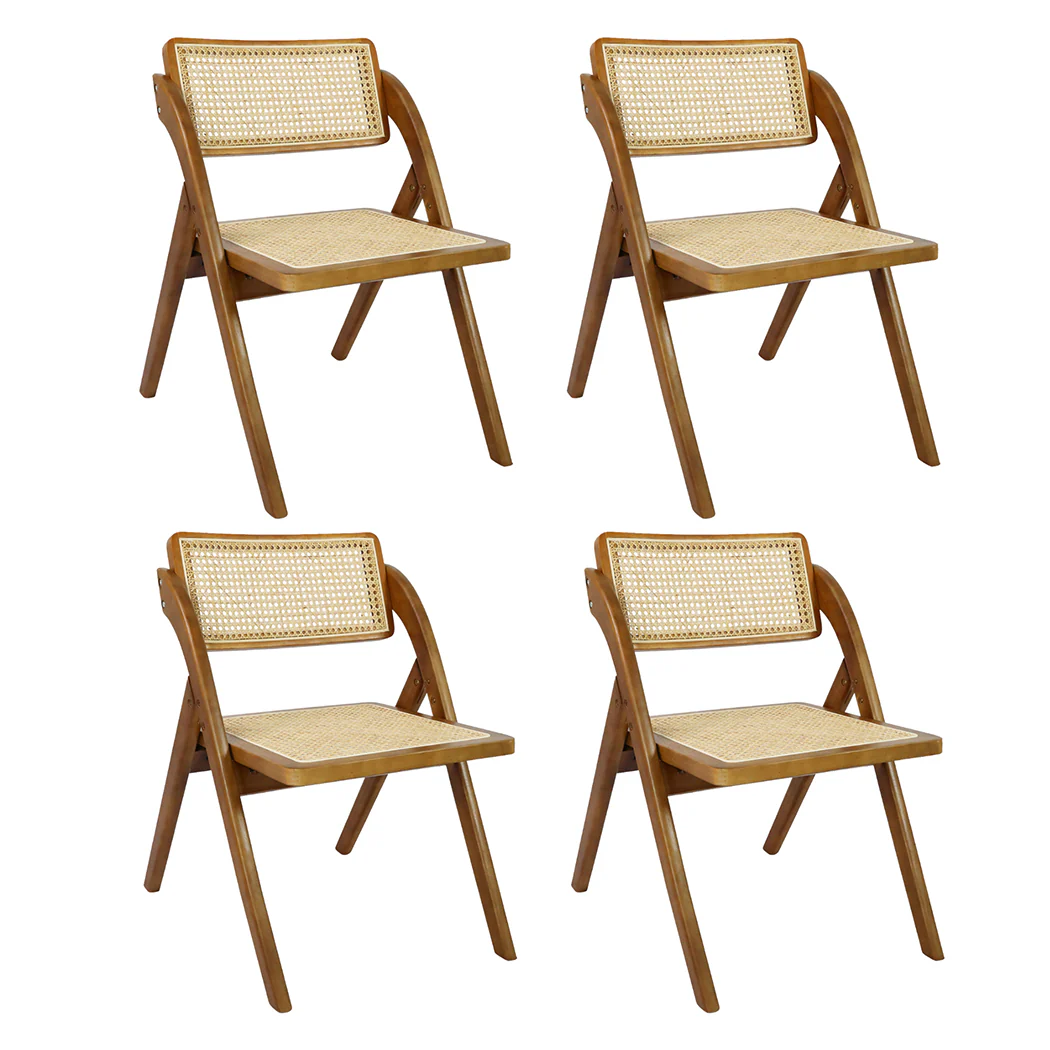 Levede 4X Foldable Rattan Dining Chairs - Image 9