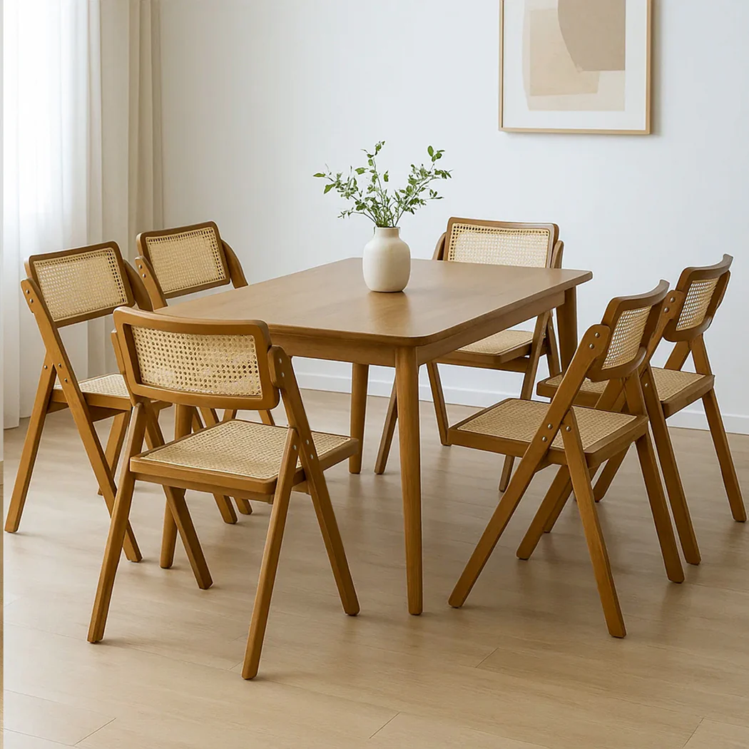 Levede 6X Foldable Rattan Dining Chairs - Image 7
