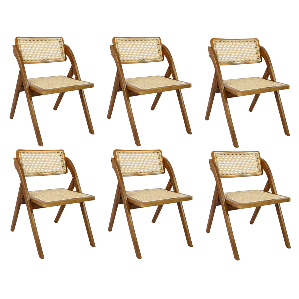 Levede 6X Foldable Rattan Dining Chairs - Image 9