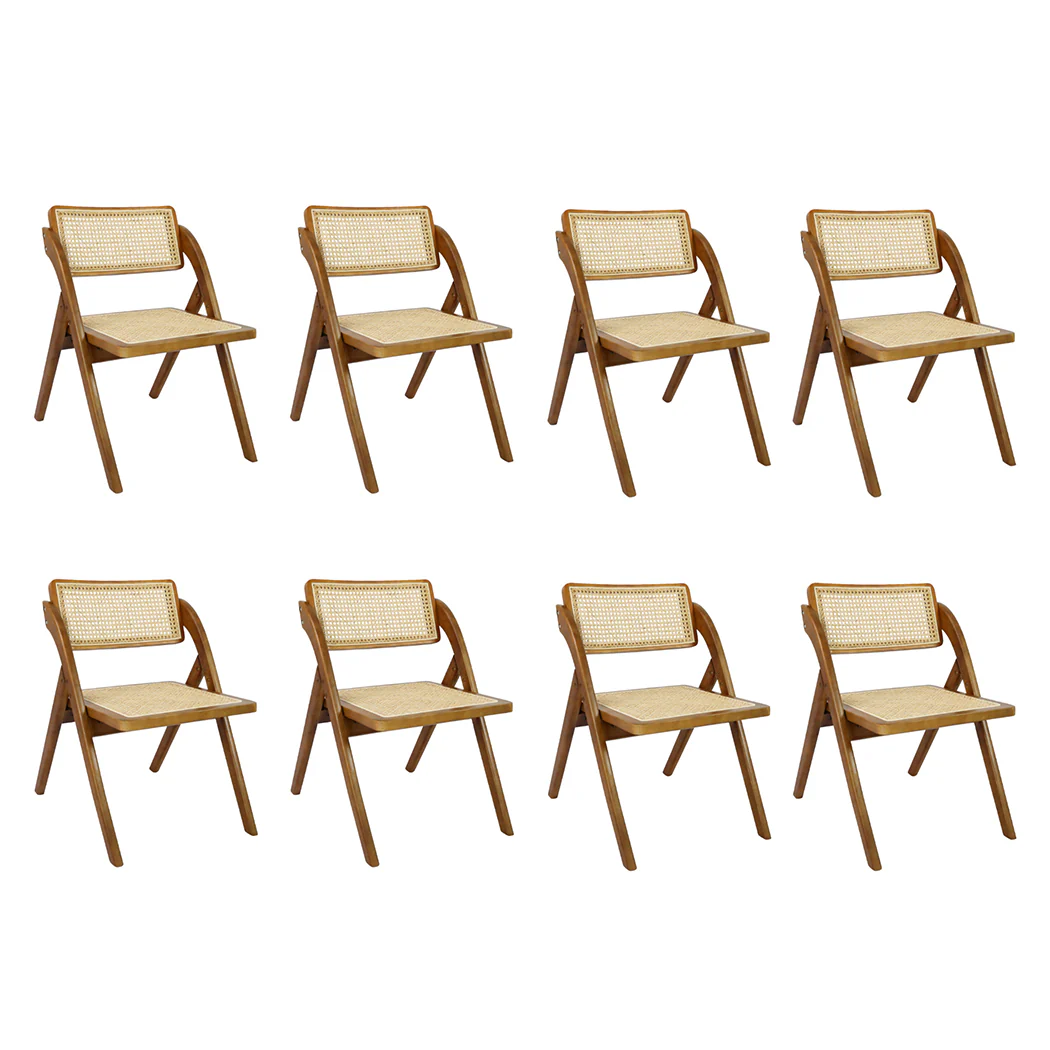 Levede 8X Foldable Rattan Dining Chairs - Image 9