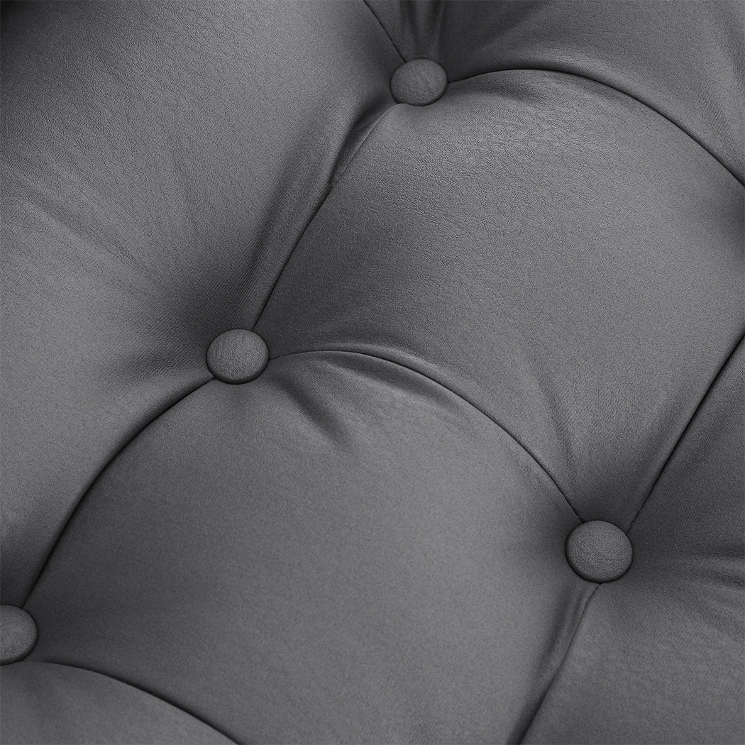 Levede Accent Chair Sofa Recliner Adjustable Grey - Image 4