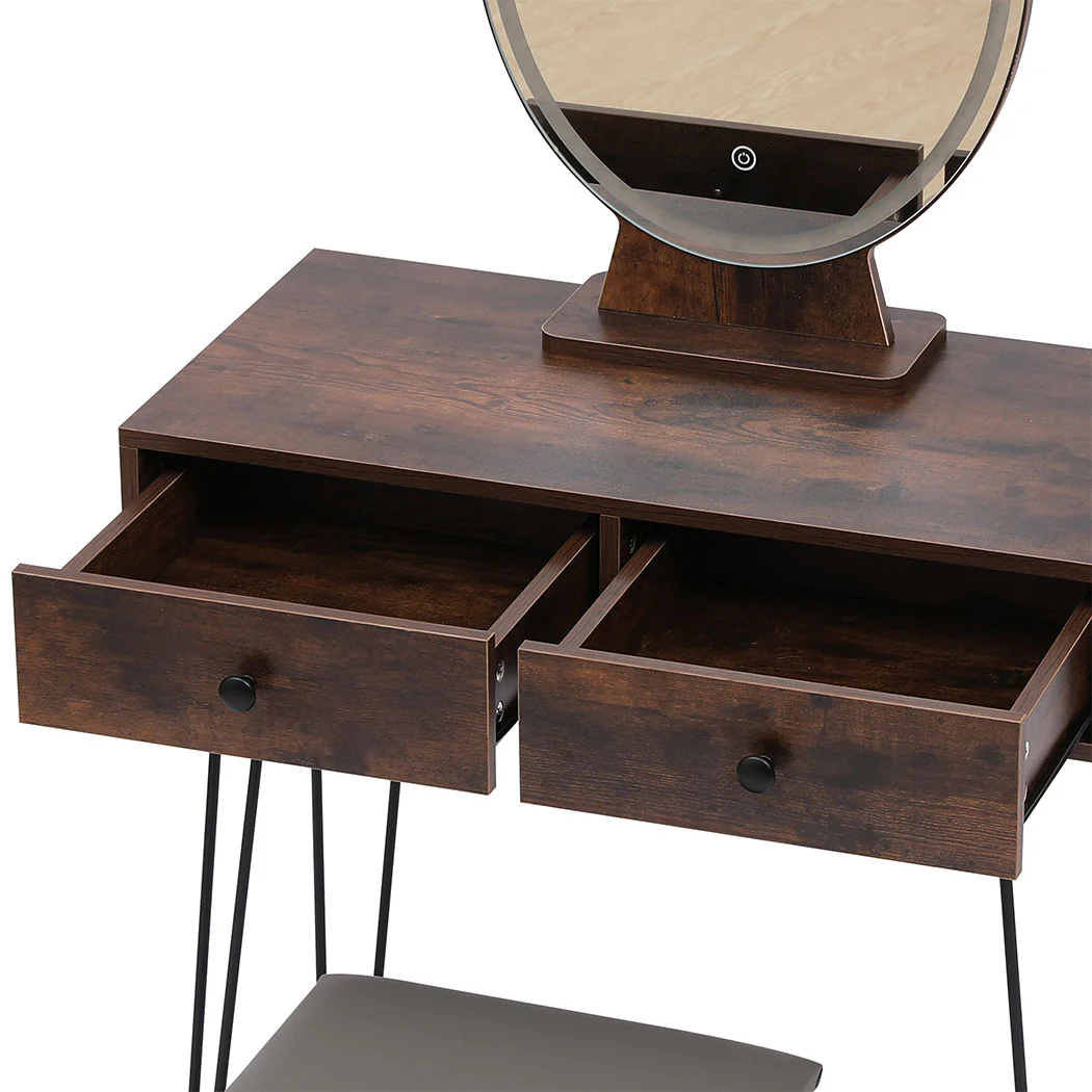 Levede Dressing Table LED Light Strip Brown - Image 3