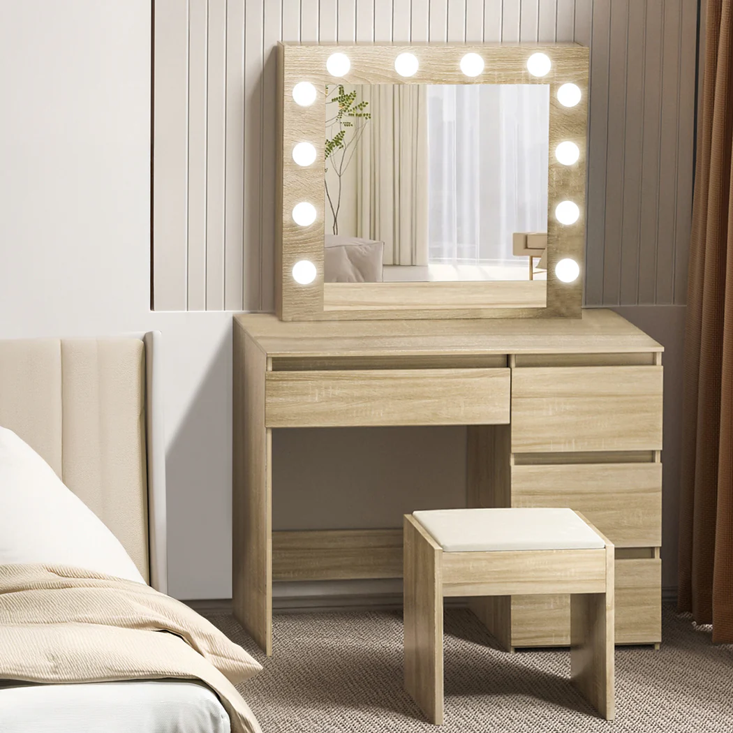 Levede Dressing Table Stool Set Makeup Mirror Led - Image 8