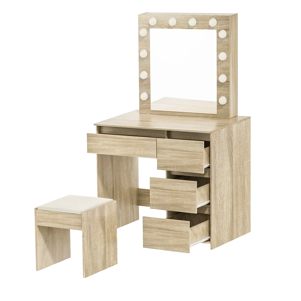 Levede Dressing Table Stool Set Makeup Mirror Led - Image 9