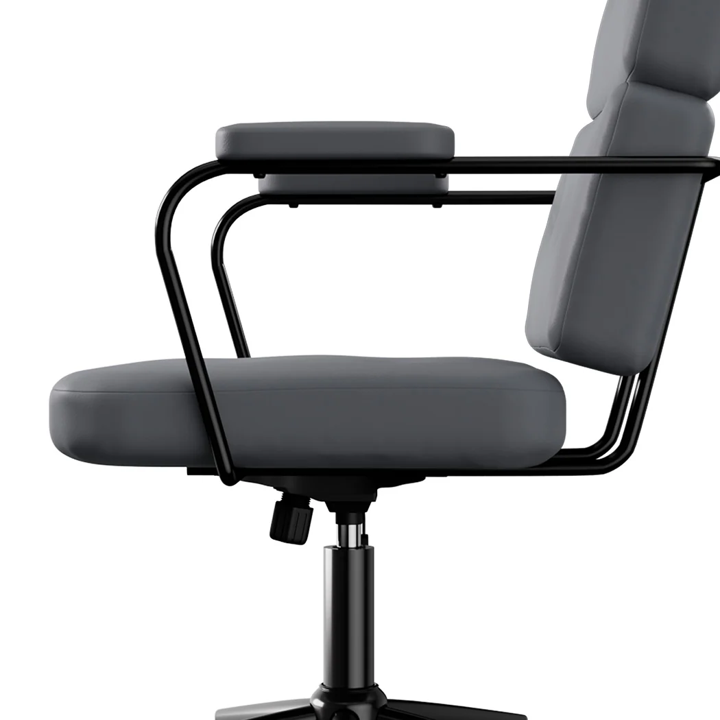 LEVEDE Ergonomic Office Chair Computer PU Grey - Image 3