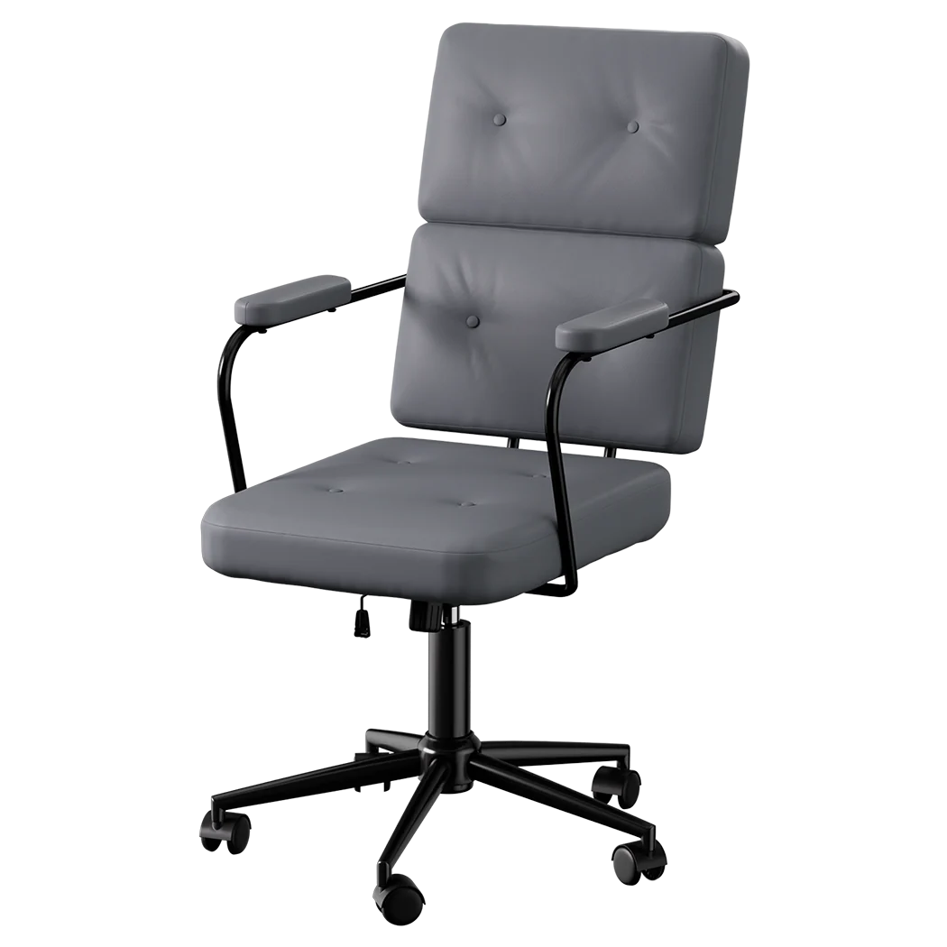 LEVEDE Ergonomic Office Chair Computer PU Grey - Image 8