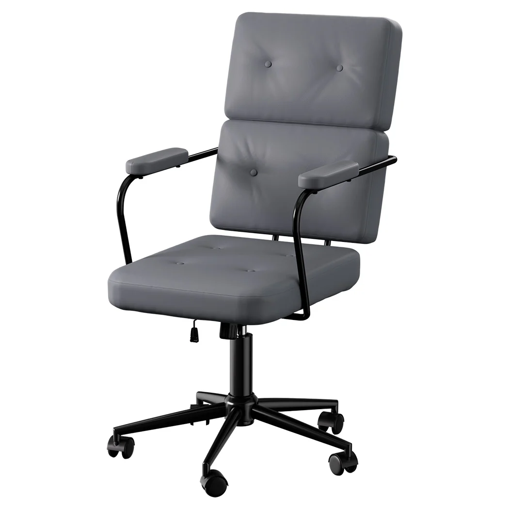 LEVEDE Ergonomic Office Chair Computer PU Grey - Image 9