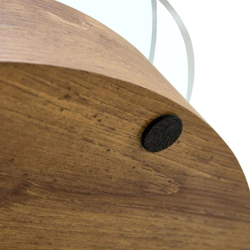 'MINORI' Double Layer Clear Tempered Glass Dark Wood Grain Coffee Table - Image 6