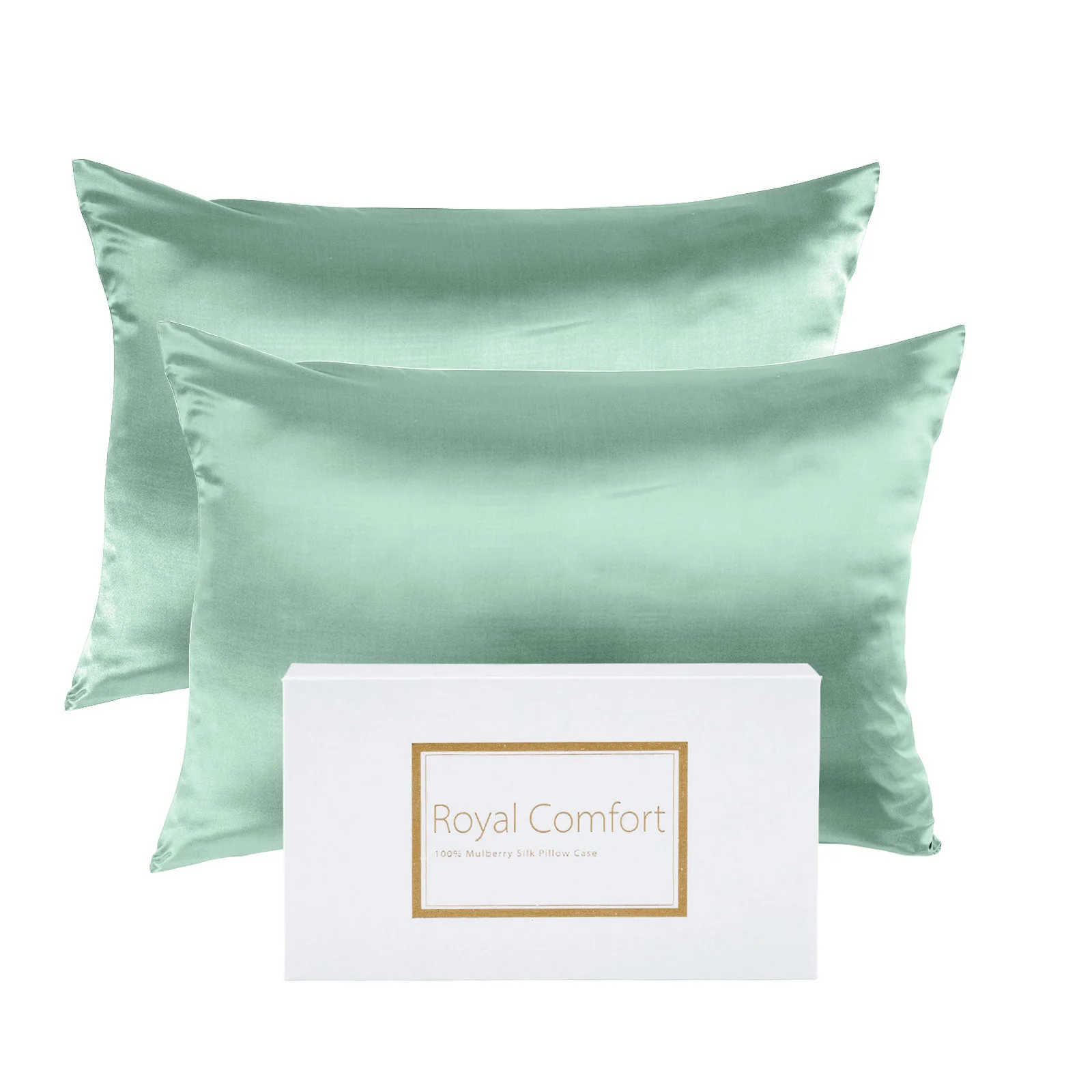 MULBERRY SILK PILLOW CASE TWIN PACK - SIZE: 51X76CM - MINT - Image 3