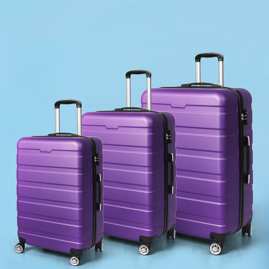 Slimbridge 3PC Luggage sets Suitcase Purple - Image 7
