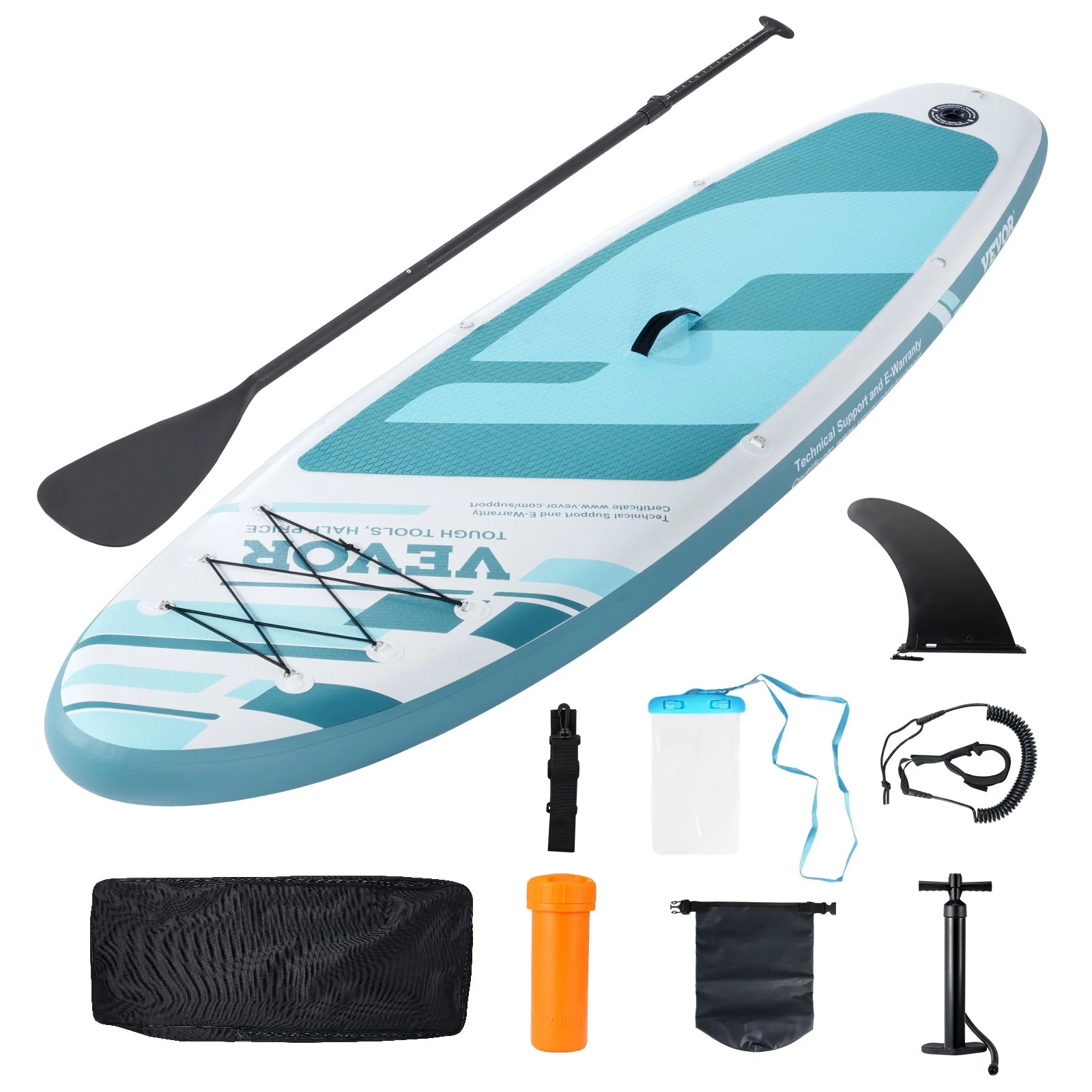 VEVOR Inflatable Stand Up Paddle Board, 152 mm Wide SUP Paddleboard, with Board Accessories, Pump, Paddle, Fin, Phone Bag, Backpack, Ankle Leash, Repair Kit, Non-slip Deck for Youth & Adults - Image 5